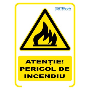 Etichete indicator atentie incendiu 100x140mm